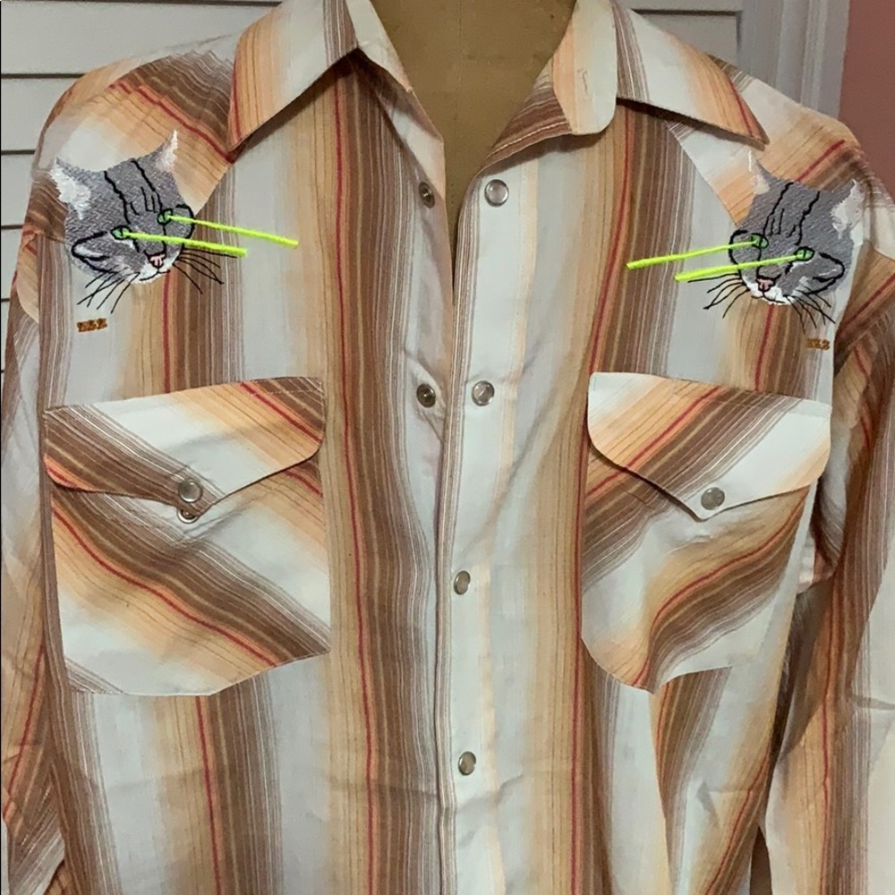 Laser Cats embroidered Western shirt
